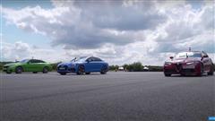 Giulia Quadrifoglio vs BMW M4 & Audi RS5 Drag Race